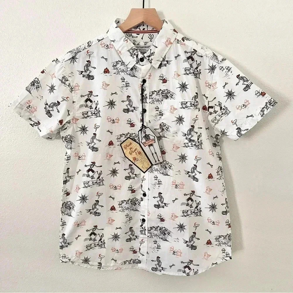NWT Eighth Avenue Skeleton Button Up Shirt